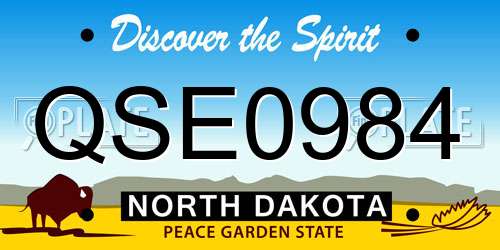 QSE0984 North Dakota License Plate