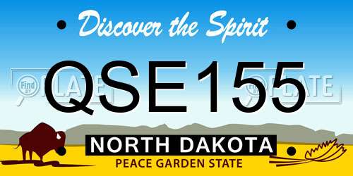 QSE155 North Dakota License Plate