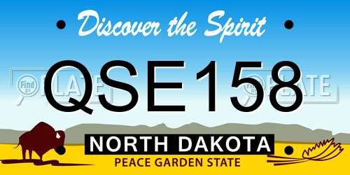 QSE158 North Dakota License Plate