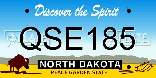 QSE185 North Dakota License Plate