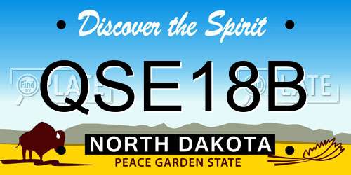 QSE18B North Dakota License Plate