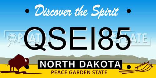 QSEI85 North Dakota License Plate