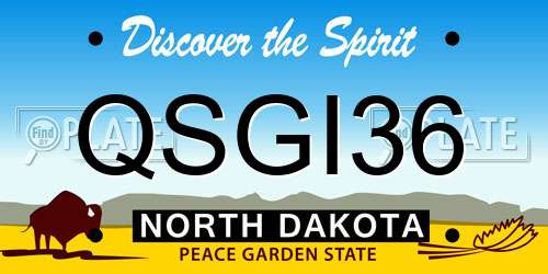 QSGI36 North Dakota License Plate