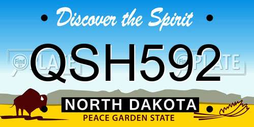 QSH592 North Dakota License Plate