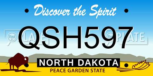 QSH597 North Dakota License Plate