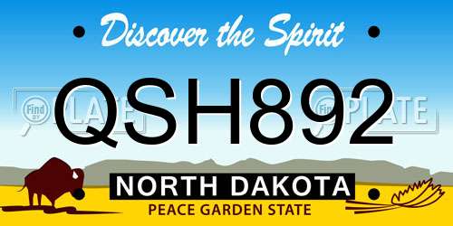 QSH892 North Dakota License Plate