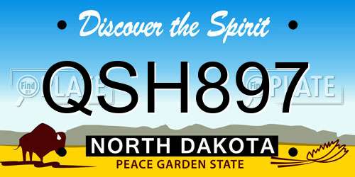 QSH897 North Dakota License Plate