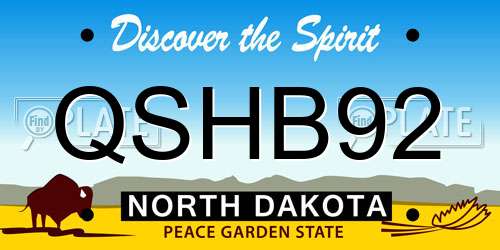 QSHB92 North Dakota License Plate