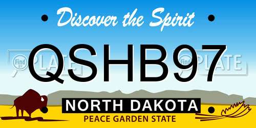 QSHB97 North Dakota License Plate