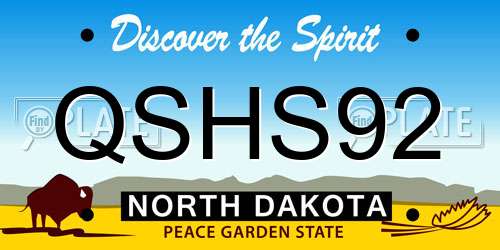 QSHS92 North Dakota License Plate