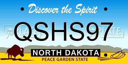 QSHS97 North Dakota License Plate