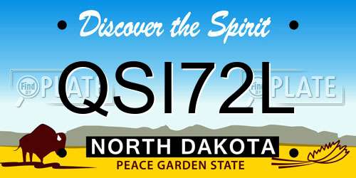 QSI72L North Dakota License Plate