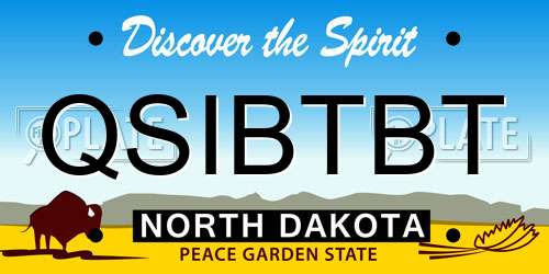 QSIBTBT North Dakota License Plate