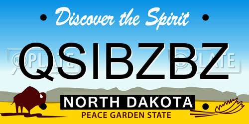 QSIBZBZ North Dakota License Plate