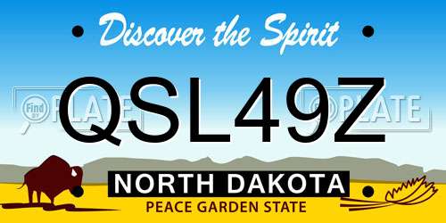 QSL49Z North Dakota License Plate