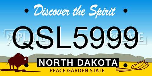 QSL5999 North Dakota License Plate