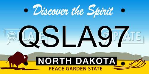 QSLA97 North Dakota License Plate