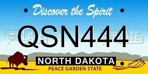 QSN444 North Dakota License Plate