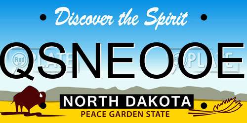 QSNEOOE North Dakota License Plate