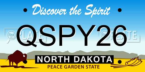 QSPY26 North Dakota License Plate