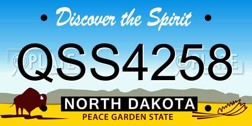 QSS4258 North Dakota License Plate