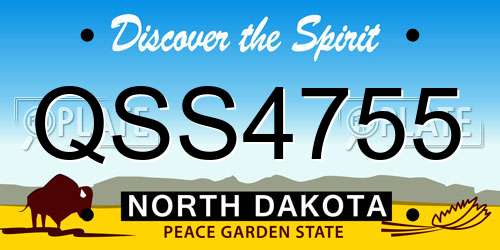 QSS4755 North Dakota License Plate