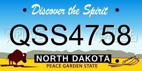 QSS4758 North Dakota License Plate