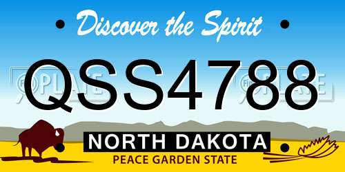 QSS4788 North Dakota License Plate