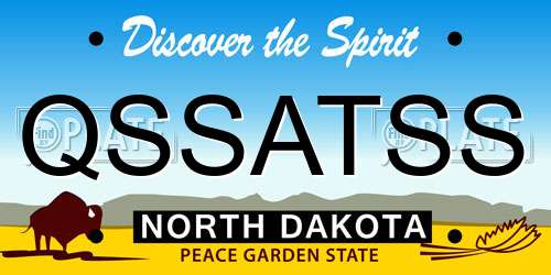 QSSATSS North Dakota License Plate