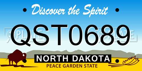 QST0689 North Dakota License Plate