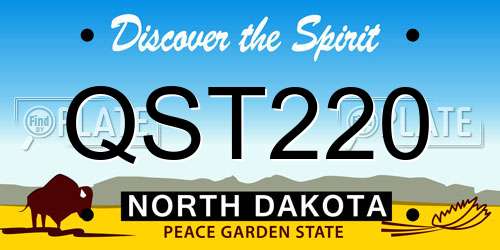 QST220 North Dakota License Plate