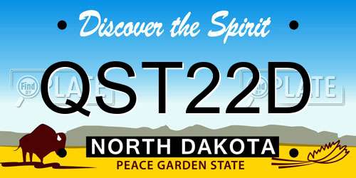 QST22D North Dakota License Plate