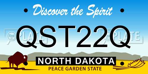 QST22Q North Dakota License Plate