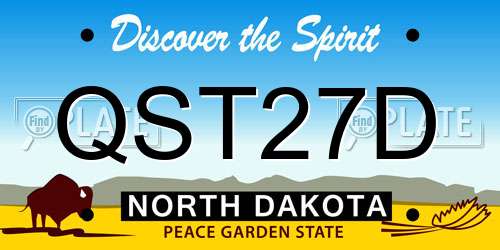 QST27D North Dakota License Plate