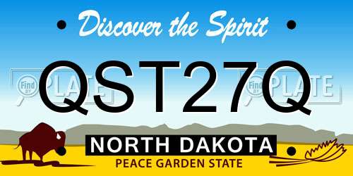 QST27Q North Dakota License Plate