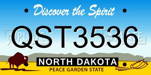 QST3536 North Dakota License Plate