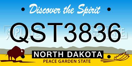 QST3836 North Dakota License Plate