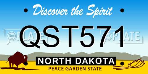 QST571 North Dakota License Plate