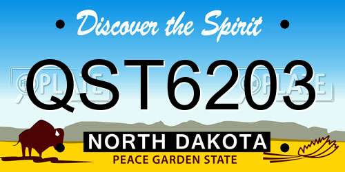 QST6203 North Dakota License Plate