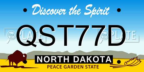 QST77D North Dakota License Plate