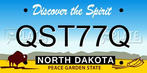 QST77Q North Dakota License Plate