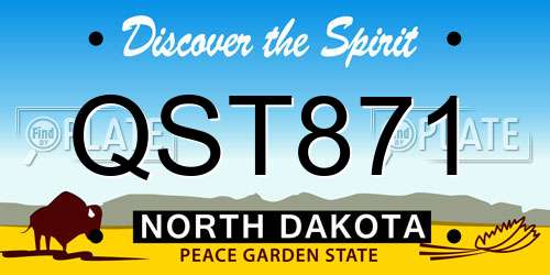 QST871 North Dakota License Plate