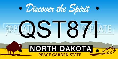 QST87I North Dakota License Plate