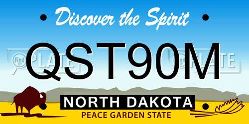QST90M North Dakota License Plate