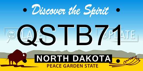 QSTB71 North Dakota License Plate