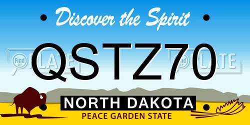QSTZ70 North Dakota License Plate