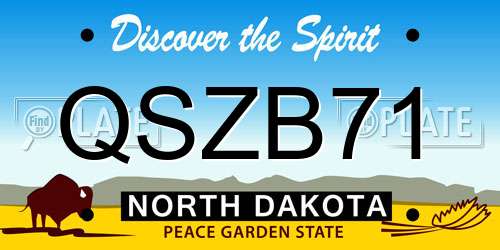 QSZB71 North Dakota License Plate