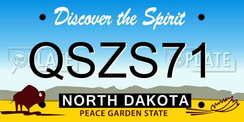 QSZS71 North Dakota License Plate