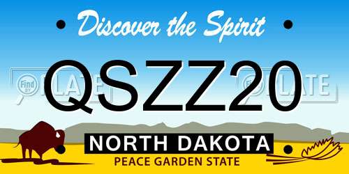 QSZZ20 North Dakota License Plate