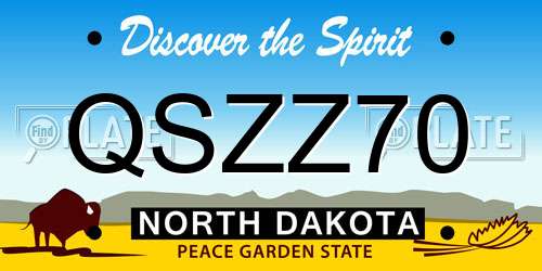 QSZZ70 North Dakota License Plate